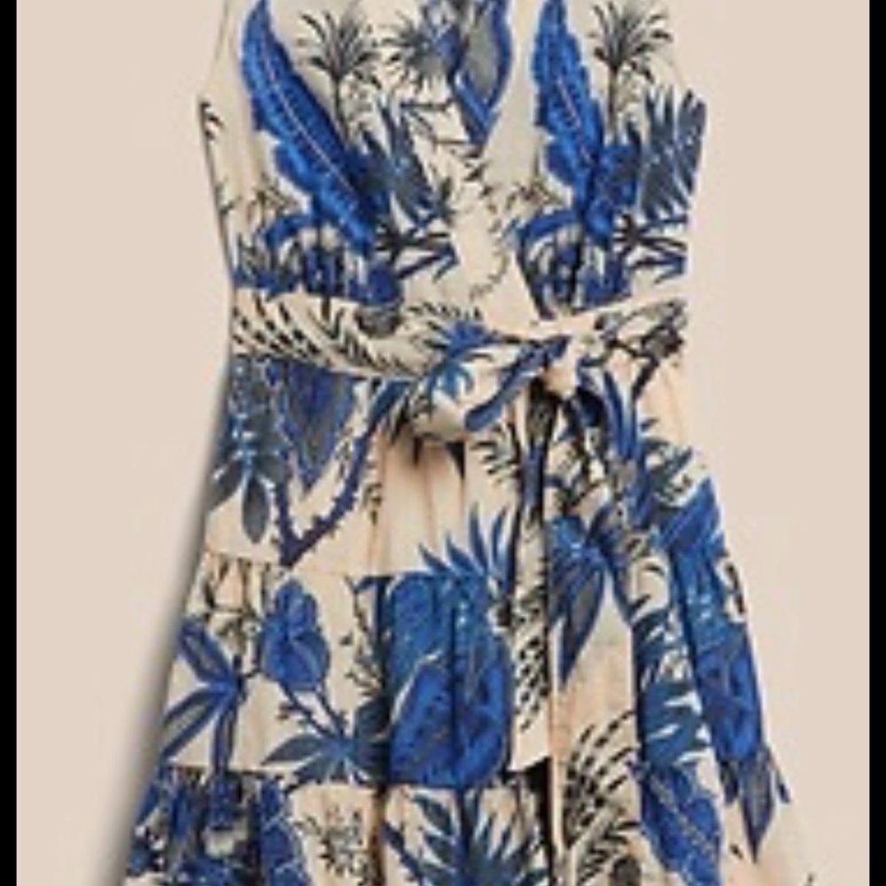 Floral Blue and Cream Dress